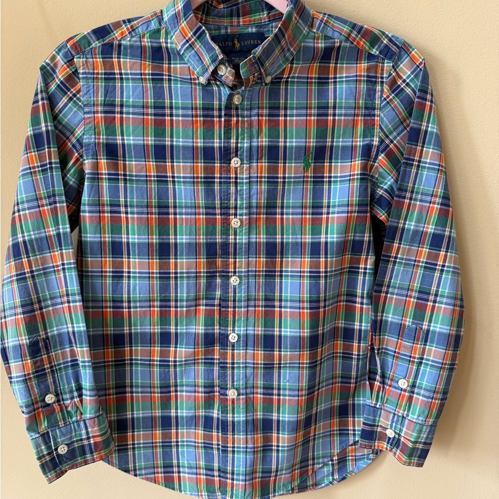 Boys Ralph Lauren Men's Multicolor Plaid Button Down Shirt